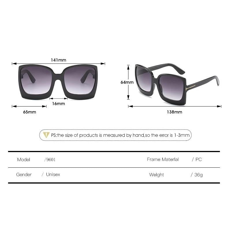 Black/ Gray Megan Oversized Gradient Sunglasses*